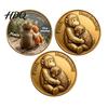 Recovery Gift Token Monkey Commemorative Coin Baby Hugging Plush Toy Challenge Motivational Display Double-Sided Collectible Animal Inspirational for