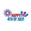3D Printed Desktop Decoration Happy 4th of July Fireworks and Rocket Design Independence Day Table Ornament for Celebration Display