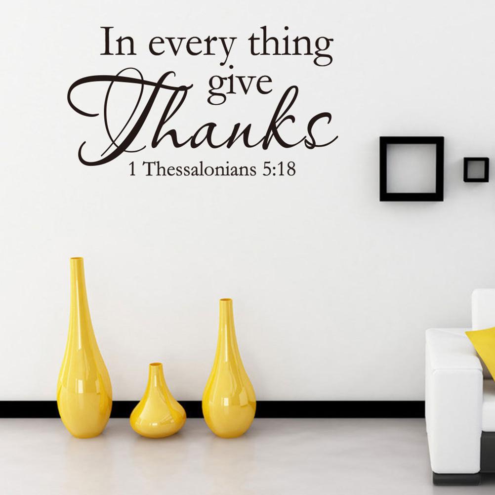 In Everything Wall Decal 1 Thessalonians 5 18 Bible Scripture Religious Wall Decor Quote For Home Wall Sticker Sayings