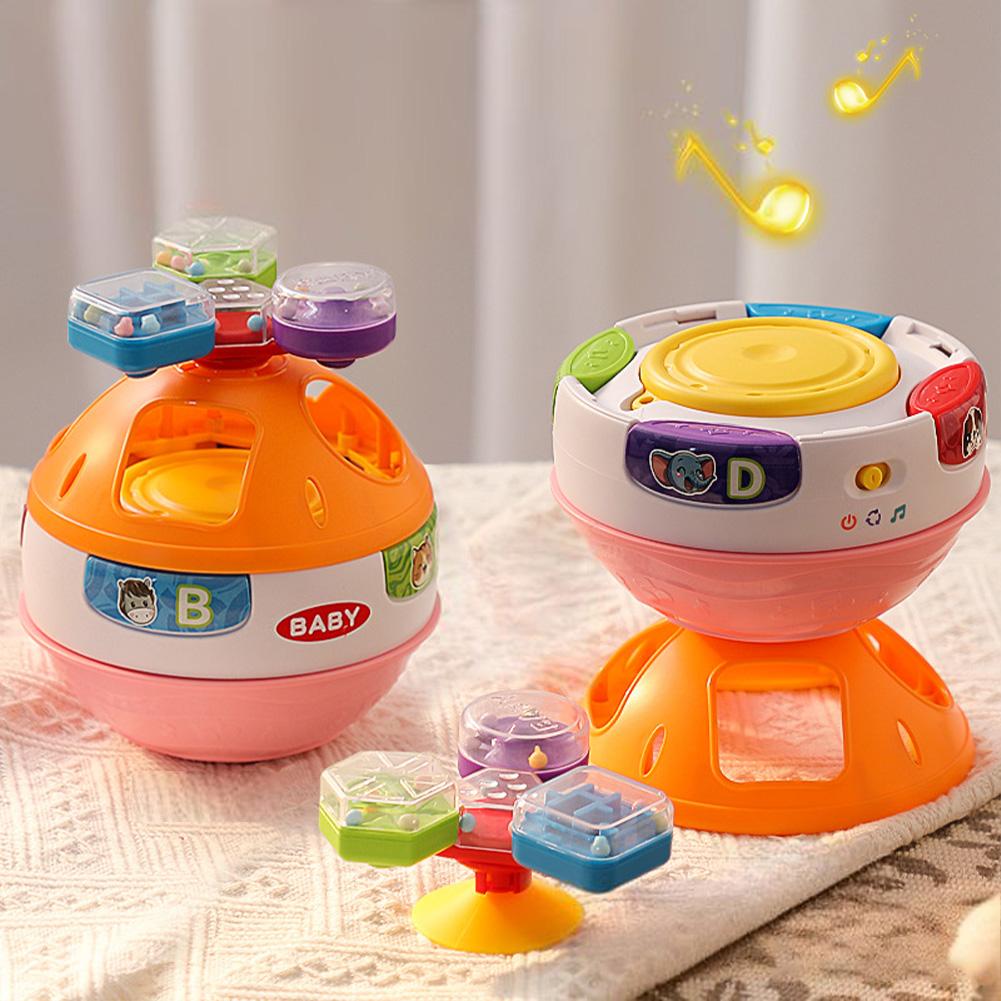 Musical Rotating Toys For Infant Hand Clapping Drum Shape Matching Learning Toys Christmas Birthday Gifts For Boys Girls