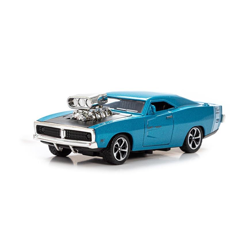 

1/32 Dodge Challenger Винтаж Классическая Модель Легкосплавного Автомобиля Литые Игрушки со Звуком и Светом Транспортные Средства Украшения Игрушки Для Детей Подарок чёрный
