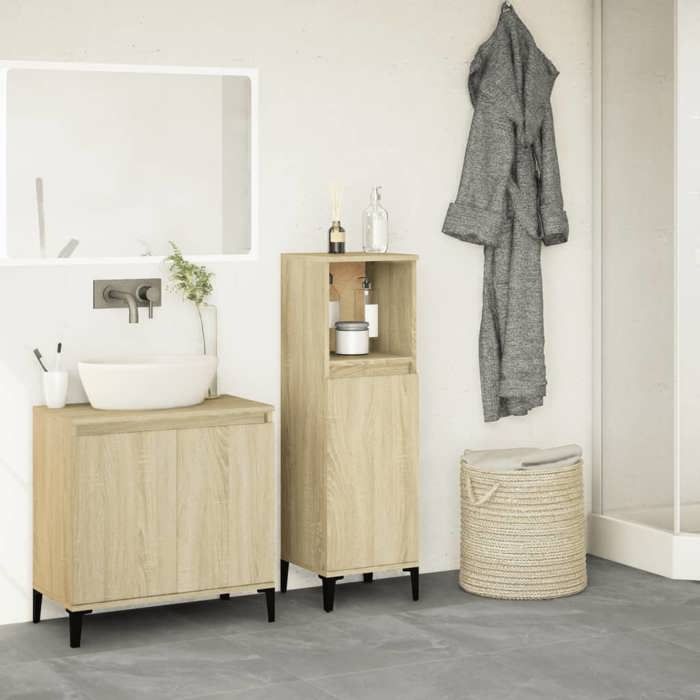 VidaXL Bathroom Cabinet Sonoma Oak 30x30x100 Cm 847389