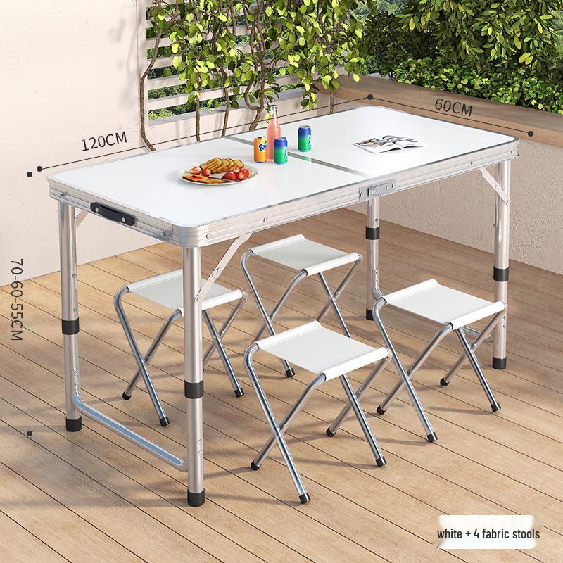 Portable Aluminum Folding Table - Multifunctional Dining, Study, or Outdoor Use