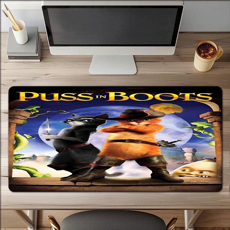 Puss In Boots Theme Mouse Pad, Non Slip Rubber Base, Multifunctional Office & Home Decor, Perfect for Workspace Personalization.