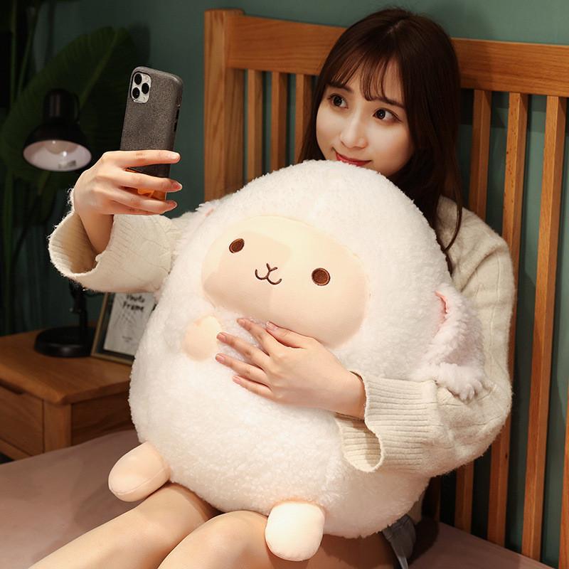 Plush Cuddly Sheep Toy Chubby Round Doll Girls Bedroom Bedtime Gift Children