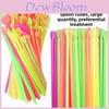 Pp Disposable Spoon Straws With Colorful Mix For Juice And Milkshake Drinking Sets For Kids And Adults
