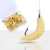 20Pcs Grub Lures Rubber Bread Worm Maggots Fishing Bait Set With Hooks For Bass Trout Crappie Bluegill Freshwater Fishing Parts