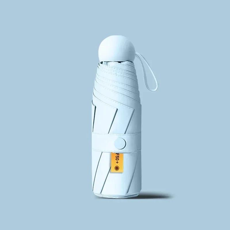 Capsule Umbrella Folding Lightweight Mini Umbrella Sunny and Rainy Dualuse UV Protection Umbrella Mini Umbrella New