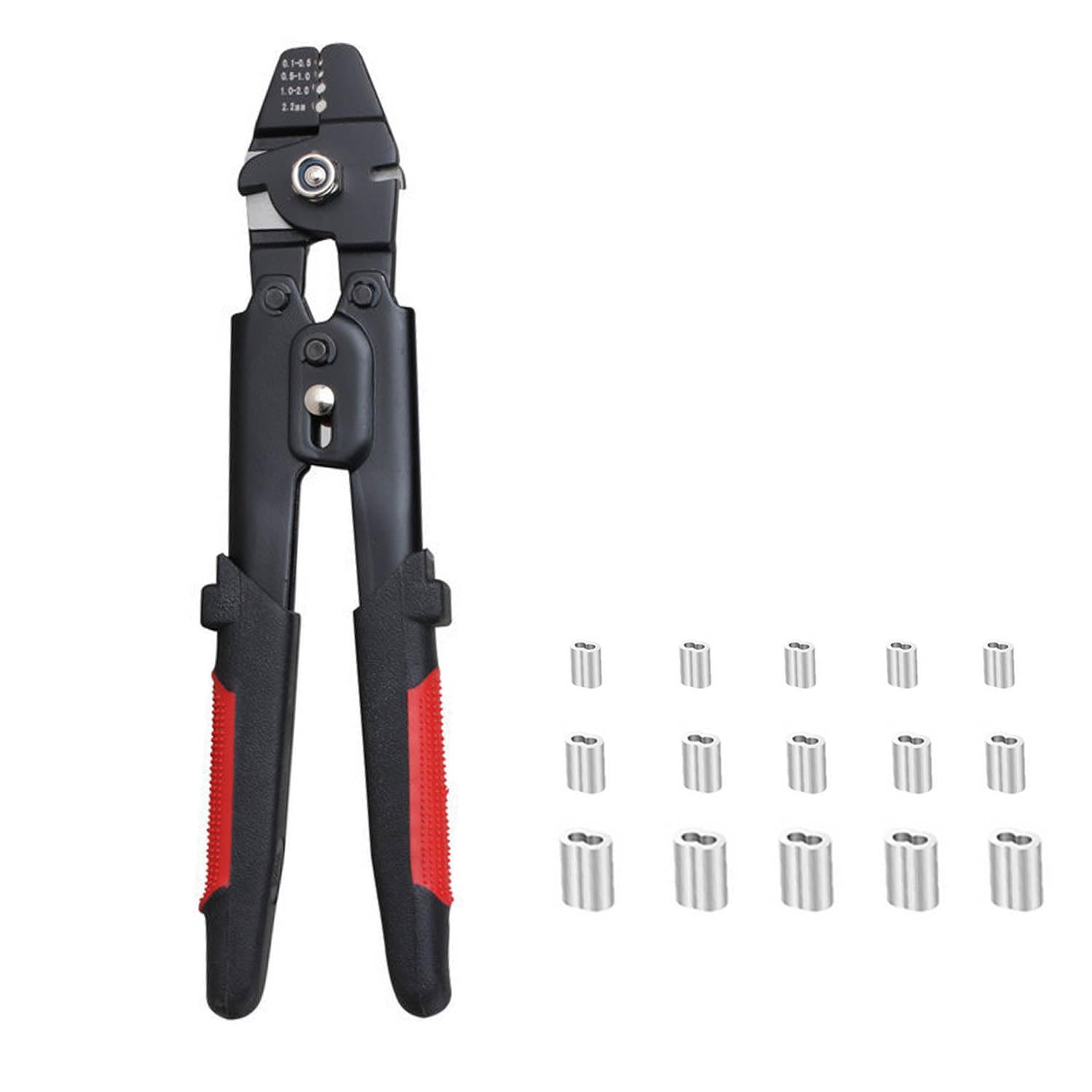 

ibubu Crimping Wire Clamp Wire Wire Rope Aluminum Sleeve Crimping Hand Crimping Sleeve Crimping Compatible with Includes Aluminum Sleeves Pliers,