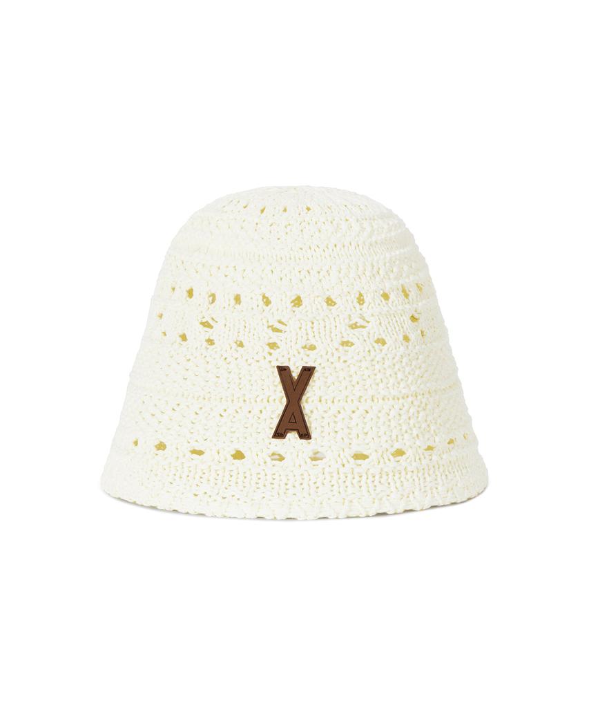 Bajal Va Patch Soft Knit Bucket Hat Ivory