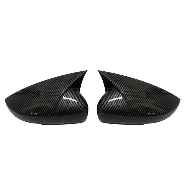 2 Pcs For Volkswagen VW Polo MK5 6R 6C 2009-2017 ABS Side Rearview Wing Mirror Cover Caps Shell Trim OX Horn Style Exterior