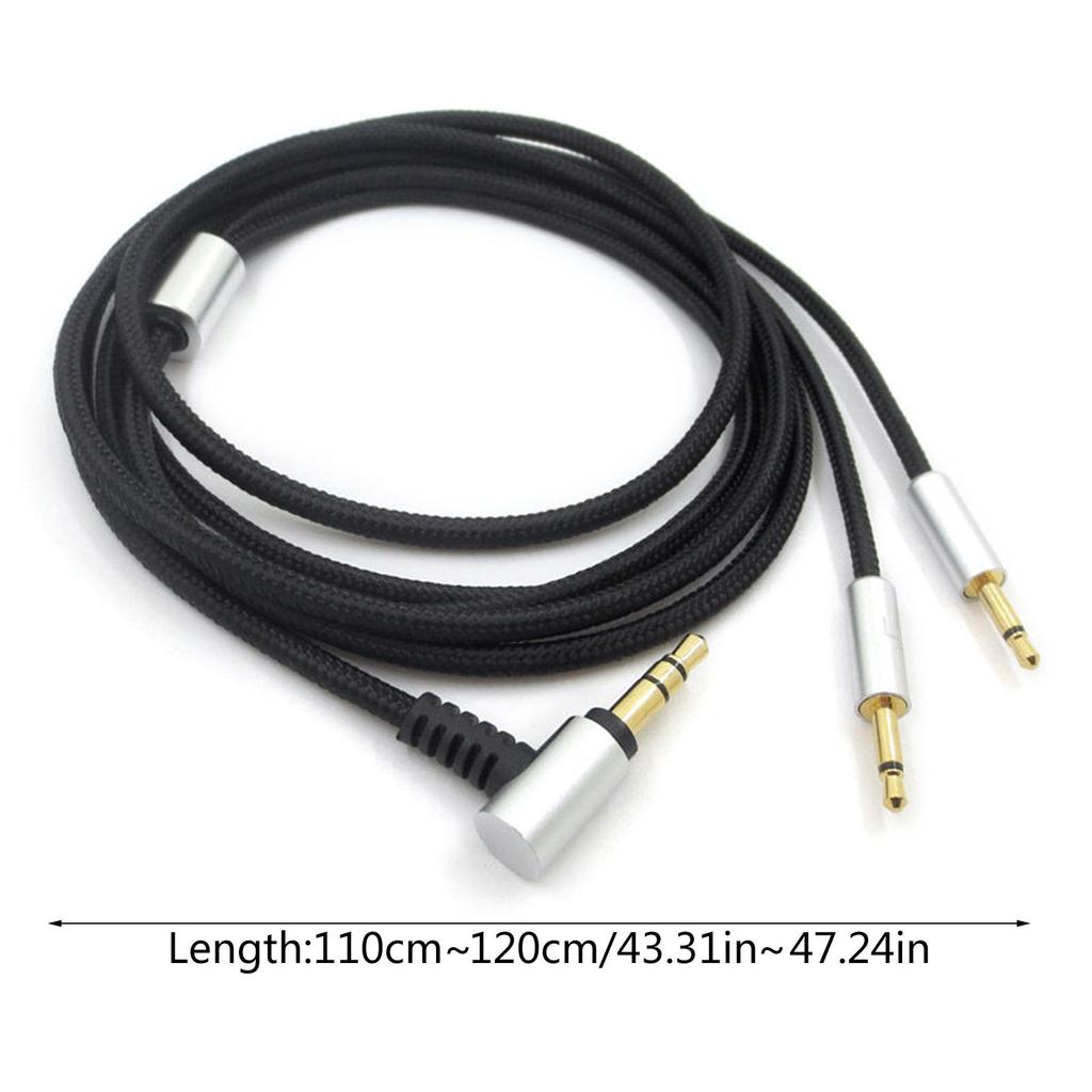 Cable Audio Cord Headphones Replacement 3.5mm to 2.5mm 1.2M Long for HD202 HD477 HD497 Audios Cord with Tuning Function