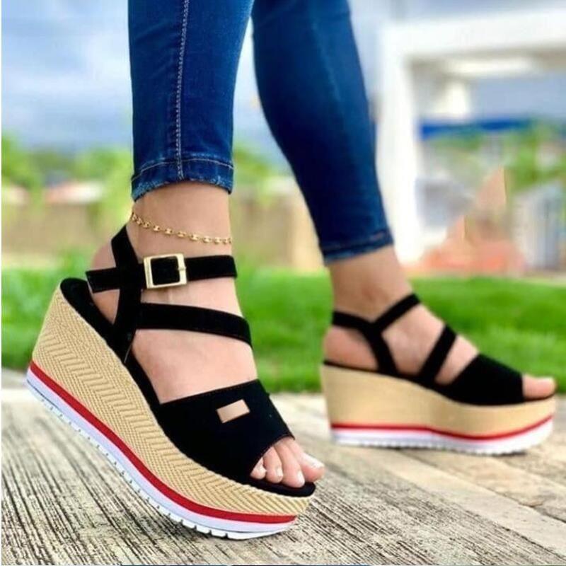 Sandalias de plataforma de gran tamaño para mujer sandalias de cáñamo cuña  de cuerda comprar a buen precio — entrega gratuita, reseñas reales con  fotos — Joom