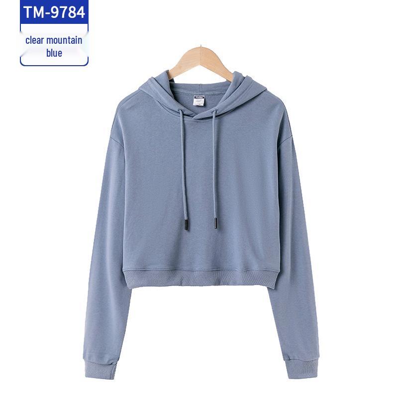 Women's Cropped Hoodie - Spring/Autumn 2025: Long Sleeve, Loose Fit, Custom Text Sportswear
