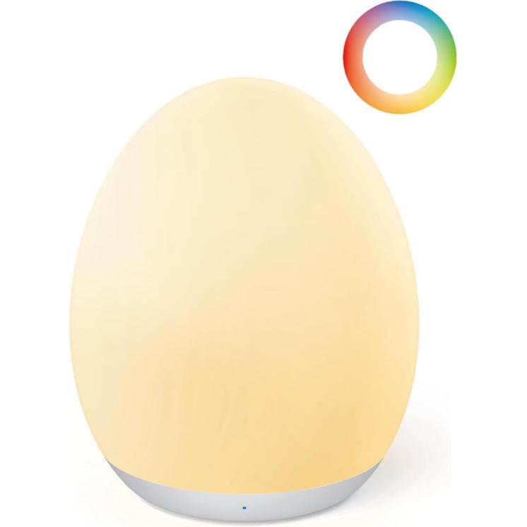 JolyWell Night Light for Kids, Baby Egg Light with 7 Colors Changing Mode & Stepless Dimming, Nursery Night Lamp BPA Free,Rechargeable Egg Night