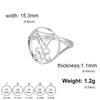 Dawapara Leviathan Cross Ring Stainless Steel Church Seal of Lucifer Alchemical Symbol Gothic Jewelry