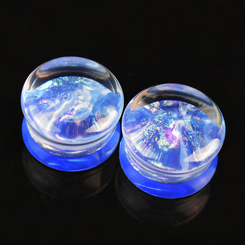 A Pair of 6-50mm Shiny and Brilliant Circular Shapes, Semi Transparent Ear Gauges, Tunnel Plugs, Acrylic Body Piercing Jewelry