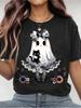 - - Summer Casual Halloween Print Short-Sleeved T-Shirt Halloween T-Shirt Halloween Cute T-Shirt Spo
