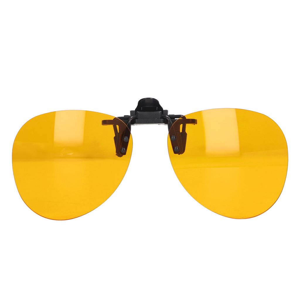Clip On Glasses UV Protection Blue Light Blocking Rimless Glasses 180 Degree Vertical Flip Orange