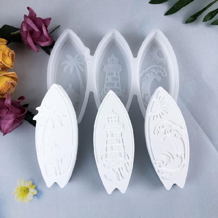 Künstlerische Surfbrett-Silikonform für Gips Zement Basteln Hitzebeständige Materialien Schnelle Reinigung Heimdeko Zubehör