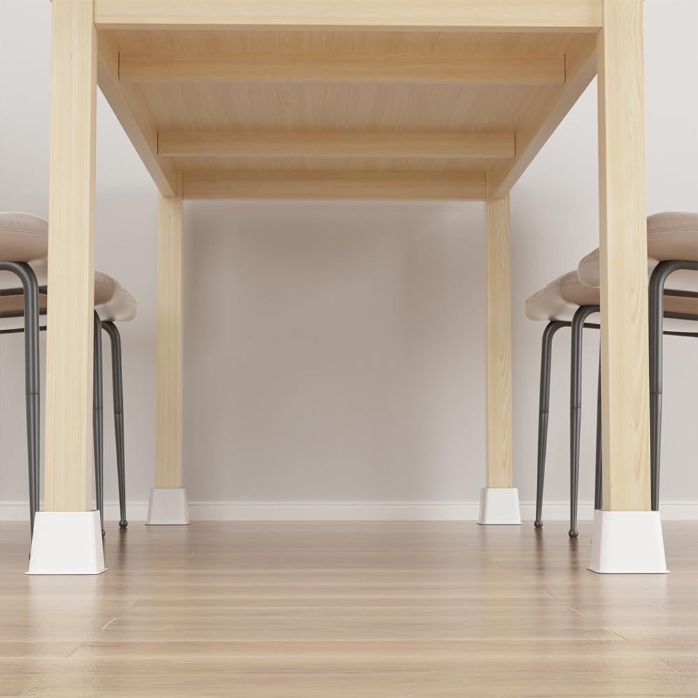 DEWEL Bed and Table Height Set of Desk Leg Raises Table Desk Height White Adjuster, 8, Extensions, Height, Legs, Adjuster,