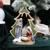 Nativity Figurines Christmas Resin Home Decor 3-Piece Nativity Scene Statue Desk Decoration For Shelf Bedside Living Room