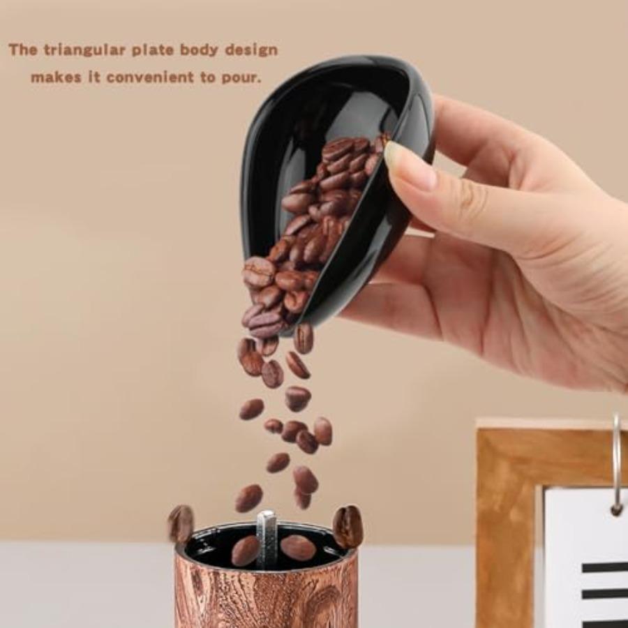Ceramic Coffee Bean Dosing Cup Spray Bottle Spoon Set - Wood Espresso Accessories Kit with Static Reduction Spray Measuring Tra
