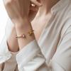 Herzförmiges Kristall Offenes Armband Zweifarbiges Armreifarmband Neuer Handgelenkschmuck Damen Mädchen