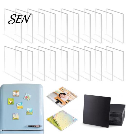 Photo Holder Magnets 10/20/50Pcs DIY Fridge Magnet Kit, Clear Acrylic Magnetic Frame with Making Kit Adhesive Backing, Custom Picture Set for Crafts
