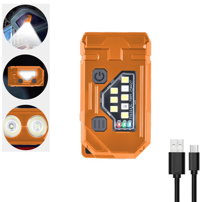 Kids Gift Dual LED Mini Flashlight 8 Modes Rechargeable Magnetic Torch w/ Cap Clip, ABS Body for Children Outdoor Play & Camping
