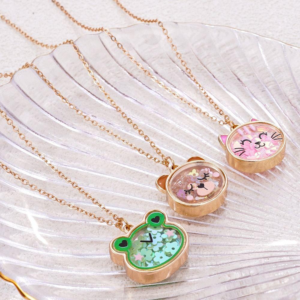 Cute Design Children's Necklace Cat Bear Charm Princess Costume Necklace Children's Gift