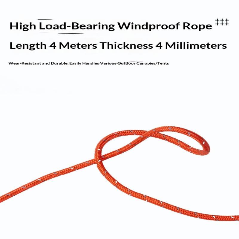 4/6M Adjustable Camping Tent Awning Wind Rope With Fastener Buckle Pulley Tensioner Ratchet Hangers For Lights