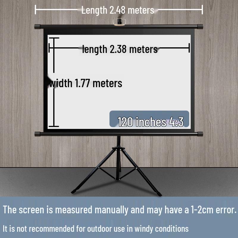 100-palcové podlahové plátno pre projektor so stojanom - Držiak bez vŕtania pre domáce použitie