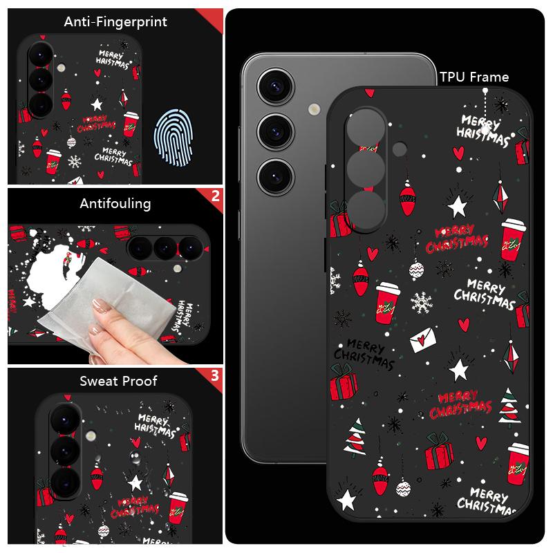 Christmas Gifts Pattern Phone Case For Samsung Galaxy A56 A17 A26 A16 A36 A55 A54 A53 A15 S24 S25 FE S25 S22 S23 Ultra Shockproof Lanyard Cover