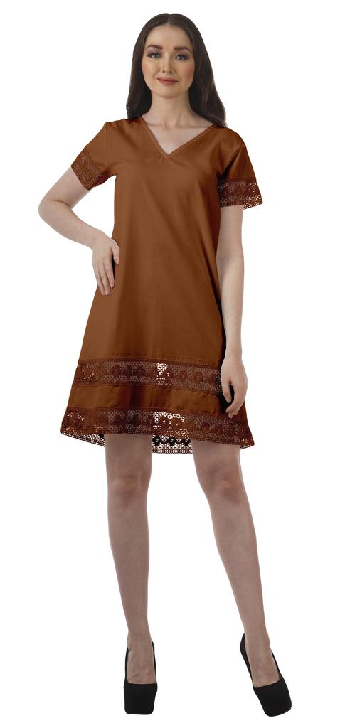 Moomaya Cotton Flex Casual Solid Beach Summer Outfit Womens Cocktail Dresses