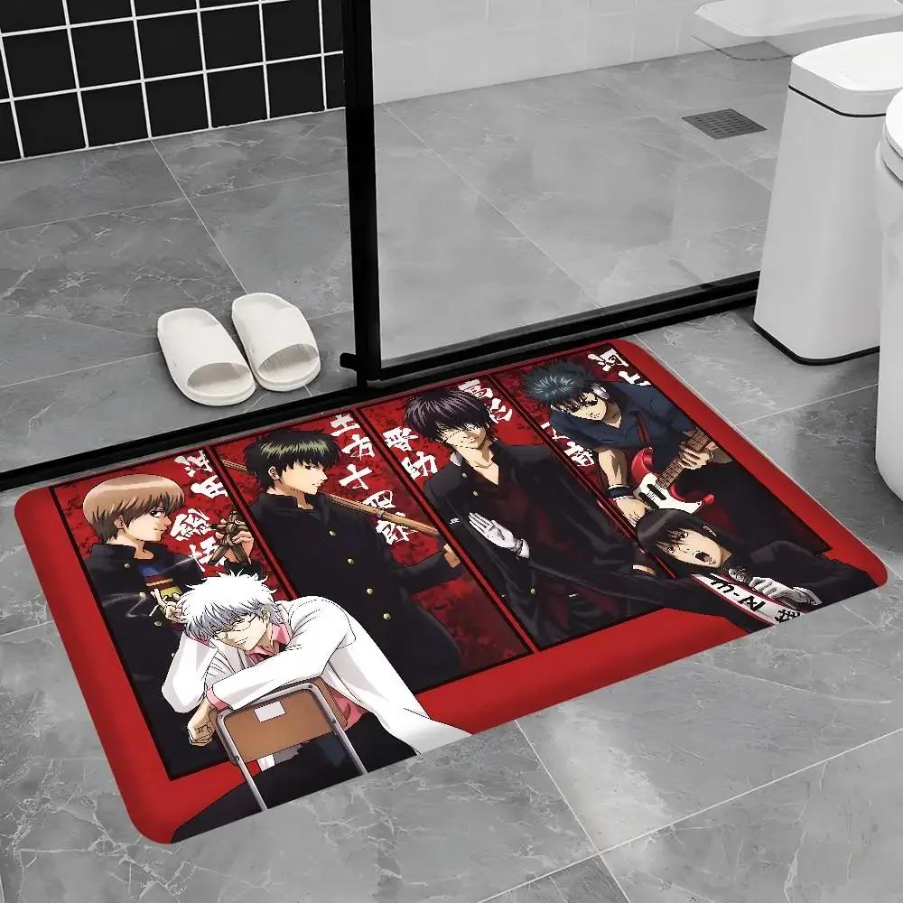 Comedy Anime Gintama Floor Mat Rectangle Anti-slip Home Soft Badmat Front Door Indoor Outdoor Mat Welcome Doormat