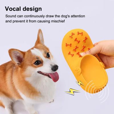Zapatilla Chirriante Juguete Masticable para Perros Resistente a Mordiscos Alivio del Aburrimiento Zapatos Simulados Juguete Interactivo Cachorros Dentición Juguete Limpiador