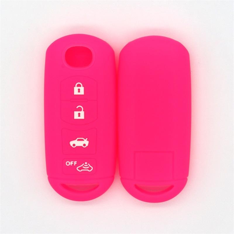 

Drop-proof key cover suitable for Cadillac ATS-L, SRX, SLS, unlabeled 5-key silicone car key bag рожевий червоний колір