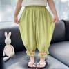 Girls Summer Ice Silk Capri Pants Breathable Anti Mosquito Korean
