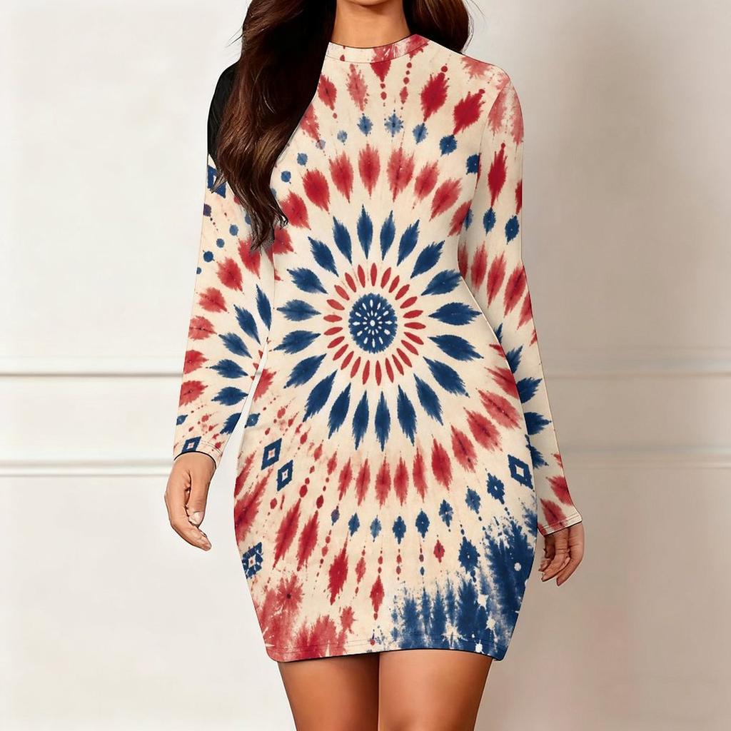 Womens Plus Size Long Sleeve Slim Bodycon Midi Dress Comfortable Chic Casual Party Wear