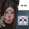 Autocollants de Tatouage Faciale Halloween & Jour des Morts Transfrontaliers - Autocollants Maquillage de Fête Florale