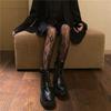Elegant Lace Rose Print Stocking Lolita Fishnet Pantyhose Sexy Jk Hollow Tights Floral High Elastic Women Hosiery For Dress Sock