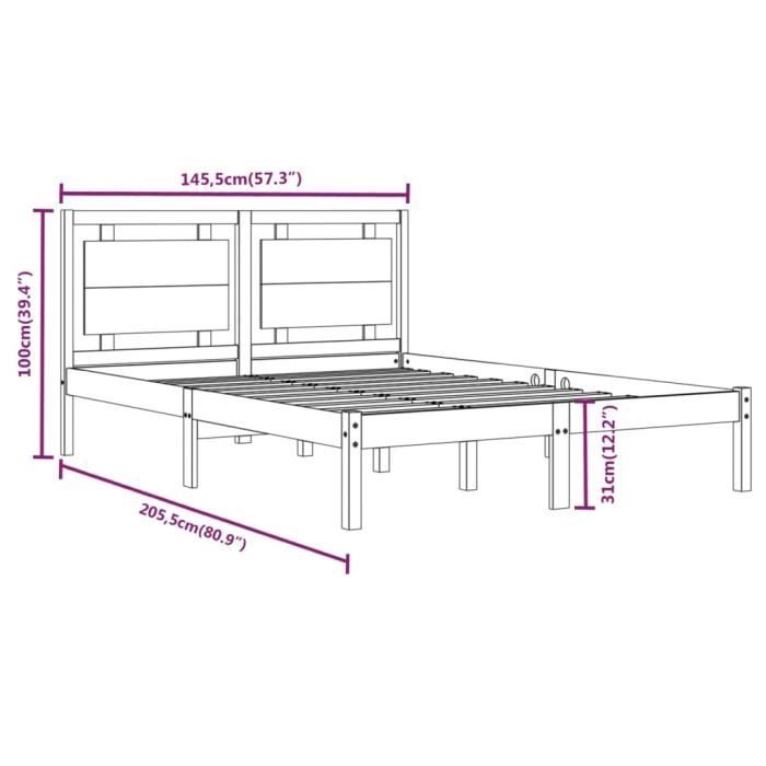 VidaXL Bed Frames Solid Wood 140x200 Cm 3105535