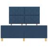 Bed Frame with Headboard Blue 160 x 200 cm Fabric