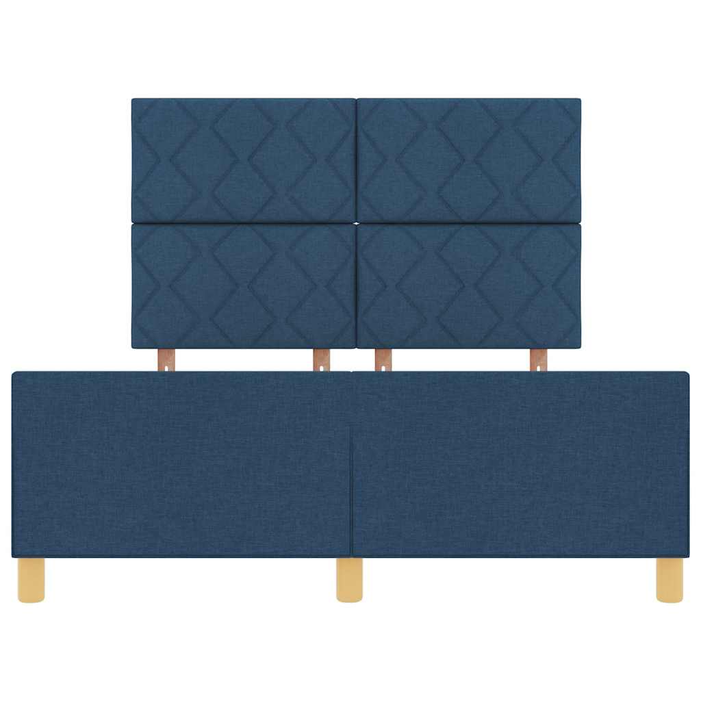 Bed Frame with Headboard Blue 160 x 200 cm Fabric