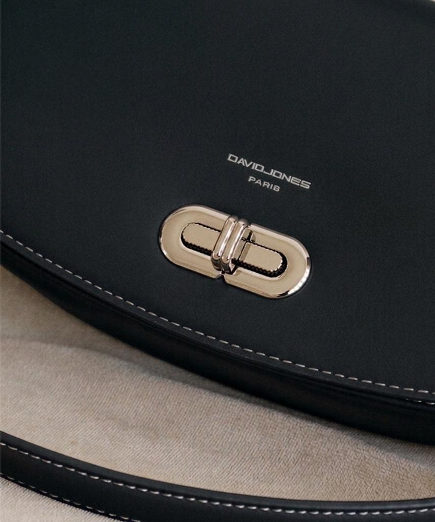 David Jones Le Mare 2-Way Mini Flap Shoulder Leather Bag_Black (Cm7856)