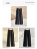 2025 Autumn/Winter Women's Slimming Stylish Wool Wide-Leg Cropped Pants
