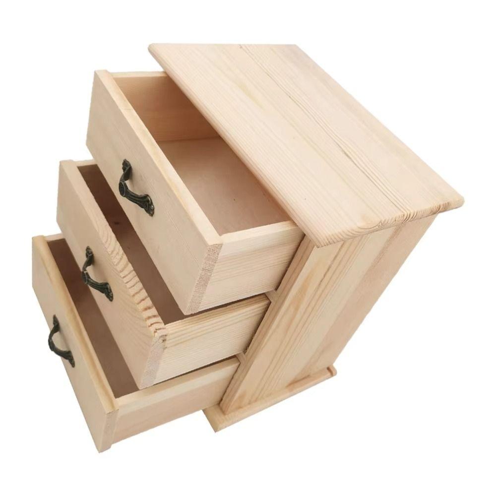 Mini 3 Tier Drawers Type Organizer 3-Layers Desk Sundries Box Stationery Storage Stand  Home