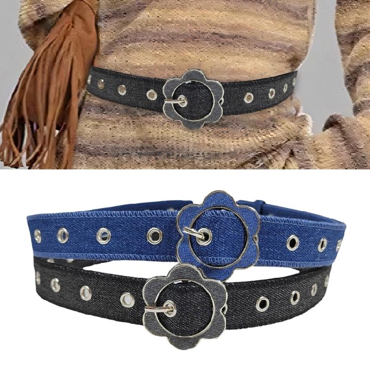 Flower Waist Chain Vintage Flower Denims Belt for Women Proms Stage and Club Party Casual Wear Elaborate Jewelry