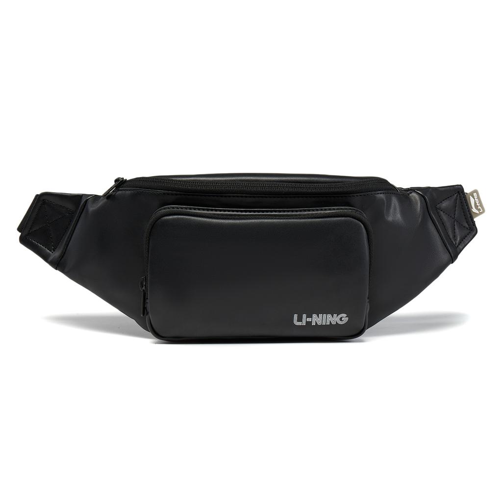New LiNing Polyurethane Fanny Pack Unisex Black ABLV045-1